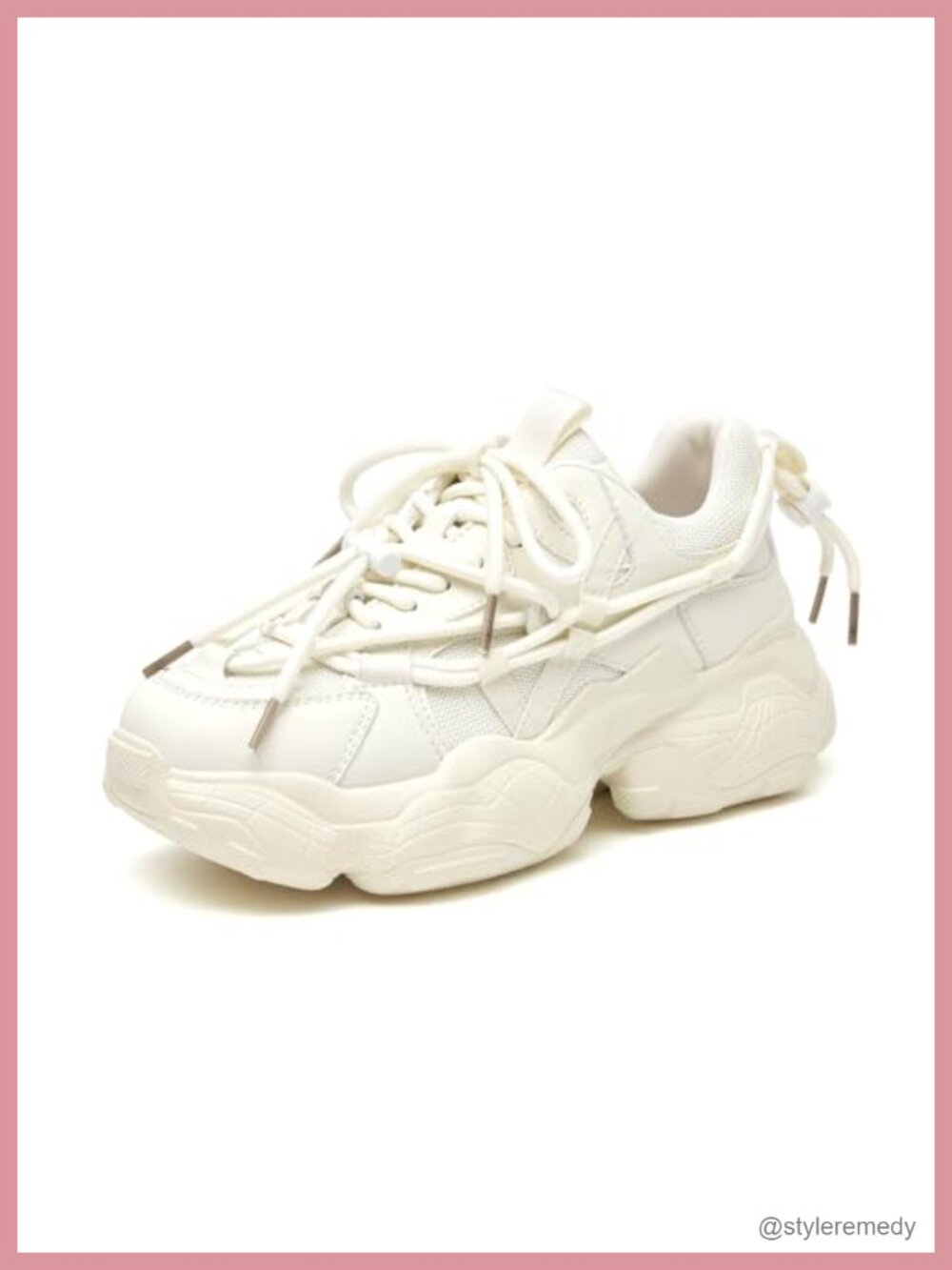 Women's Chunky Sneakers Cowhide Leather 90s Retro Dad Shoes Platform Lace-Up